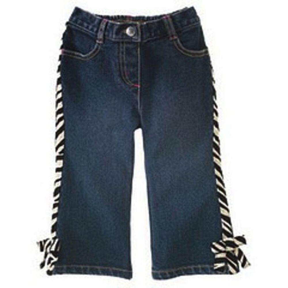 NEW Gymboree girls jeans 2T 2 denim pants wild one Mod zebra black white stripe